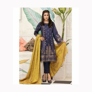 Robe de fête pour femmes indiennes pakistanaises Salwar Kameez travail de broderie à filet lourd en soie et coton robe de vêtements pour femmes - Product Image 6