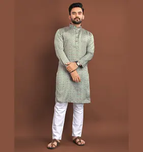 Presenting New Traditional Indian Wear Digital Printed Long Men's Kurta Payjama Collection