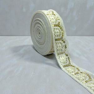 Bordure décorative en dentelle brodée de qualité supérieure, fil blanc doré, pour vêtements, saris, artisanat, vêtements de mariage - Product Image 4