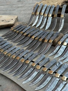 Lote de cuchillos de hoja en blanco de acero de Damasco 100, suministros de fabricación, precio al por mayor, cuchillo de caza al aire libre para acampar, cuchillas en blanco - Product Image 5