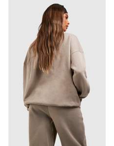 Conjunto de Sudadera con Capucha y Pantalones Deportivos Lisos con Logotipo Bordado Personalizado, Estampado en Relieve 3D, Dos Piezas para Mujer - Product Image 3