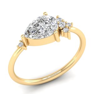Anillo de Compromiso de Oro Sólido de 14K con Corte de Pera y Moissanita de 1.57 Quilates para Mujer, Joyería Fina de Lujo para Boda, Precio al por Mayor REYES - Product Image 2