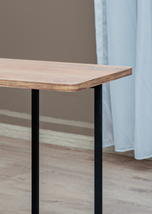 Mesa de Centro Moderna con Tapa de Madera y Estructura Metálica, Mueble Minimalista para Sala de Estar, Mesa Auxiliar Moderna en Forma de C con Tapa de Madera - Product Image 6