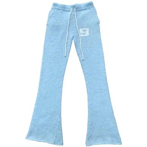 Logo personnalisé OEM Pantalon de jogging taille haute pour hommes avec poche plaquée Pantalon de survêtement évasé en mohair empilé Nouvelle tendance - Product Image 1