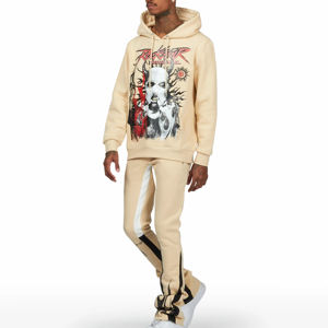 Chándal transpirable personalizado para hombre de primera calidad, nuevo diseño de algodón orgánico con impresión DTF, posición de logotipo frontal de Color sólido - Product Image 2