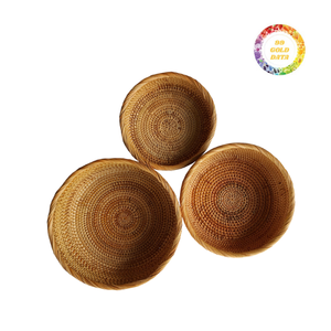 ชามหวายตกแต่งแบบชาวเวียดนามแท้อุปกรณ์จัดเก็บผ้าทอมือทนทานสำหรับห้องครัวและทางเข้า - Product Image 4