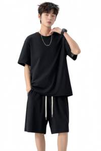 Ensemble de t-shirts d'été à manches courtes pour hommes, foulard de haute qualité, multifonctionnel, couleurs unies, décontracté et respirant - Product Image 2