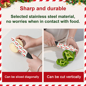 Couteau de chef Damas 3 pièces, céramique, compatible lave-vaisselle, poignée en plastique ambidextre, livraison rapide, livraison gratuite, dropshipping - Product Image 6