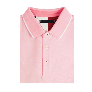 เสื้อโปโลแขนสั้นสีกรมท่าสำหรับผู้ชาย ผ้าปิเก้สีพื้น สวมใส่สบาย ติดกระดุมด้านหน้า ทรงปกติ ผ้าฝ้าย 100% ไม่หดตัว - Product Image 3