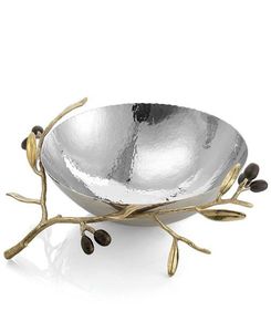 LATEST DECORATIVE MODERN LUXURY STAINLESS STEEL POLISHED HAMMERED BOWL BRASS FLOWER <b>NUTS</b> DATES RAMZAN COLLECTION PARTY BOWLS - Product Image 3