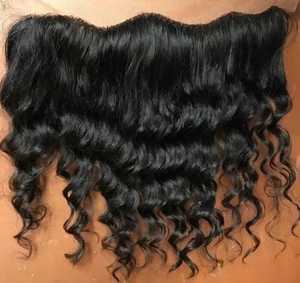 Cheveux humains vierges naturels dentelle frontale Temple indien cheveux non traités 13x4 dentelle frontale meilleure qualité cheveux frontaux - Product Image 3