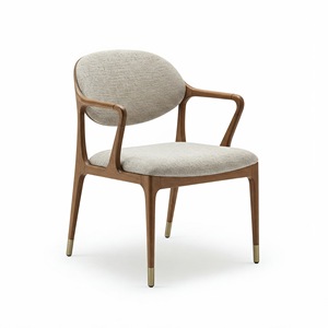 Sillón moderno de madera maciza con diseño tapizado, detalles de patas de latón para dormitorio, parque, villa, patio, uso también para sala de estar - Product Image 2
