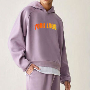 Sudadera con Capucha de Algodón 100% Pesado para Hombre, Talla Grande, con Hombros Caídos, Logotipo Personalizado Serigrafiado OEM, Superventas - Product Image 5