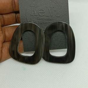 Pendientes colgantes de cuerno de ganado Natural hechos a mano para mujer, joyería Bohemia étnica ligera, lágrima inspirada en la naturaleza, ecológica - Product Image 5