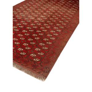 พรมขนสัตว์ขนาดใหญ่ Aalam สีแดงและสีส้ม ทอลายเรียบแบบคลาสสิก รูปทรงสี่เหลี่ยมผืนผ้า ลายเรขาคณิต ทำด้วยมือ สำหรับทางเข้าบ้าน-Paem-1291 - Product Image 2