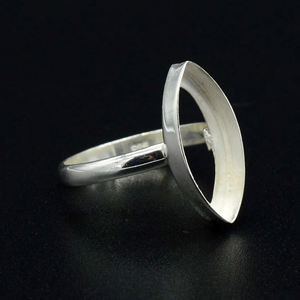 Bague en argent sterling 925 massif, forme marquise, à dos ouvert, avec sertissage à coupelle de 4-24 mm, vente en gros, fournisseur de bijoux faits à la main - Product Image 1
