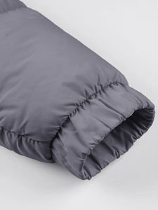 แจ็กเก็ตทรงบับเบิลน้ำหนักเบาสำหรับผู้ชายมีเชือกผูกสีทึบตามสั่งวัสดุ - Product Image 5