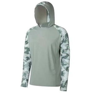 เสื้อผ้าตกปลาแขนยาวสำหรับผู้ชายเสื้อตกปลาผ้าคอตตอน100% มีฮู้ดแห้งเร็วสำหรับกลางแจ้งเสื้อเจอร์ซีย์ฤดูร้อนแบบมีฮู้ดสำหรับผู้ชาย - Product Image 1