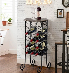 Porta copas de vino circular grande de metal dorado. Arte geométrico moderno para pared disponible a precio de mayoreo. - Product Image 3