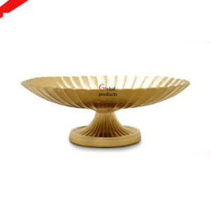 Cuenco para servir con diseño de hoja de aluminio y metal con acabado dorado de aspecto increíble para restaurante y bar de hotel - Product Image 2