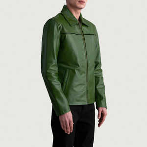 Chaqueta de Cuero Transpirable con Cierre y Cuello Alto de Estilo Urbano y Corte Moderno para Hombre, Chaqueta Ligera y Duradera para Invierno - Product Image 3