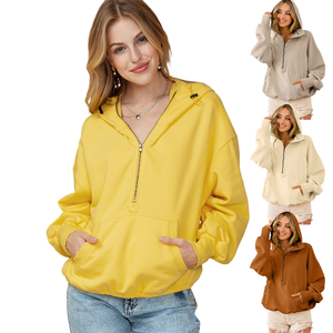 Sweat-shirt à capuche décontracté à manches longues imprimé sur mesure pour femme 2026, pull léger et respirant uni, sweats à capuche pour femme - Product Image 5