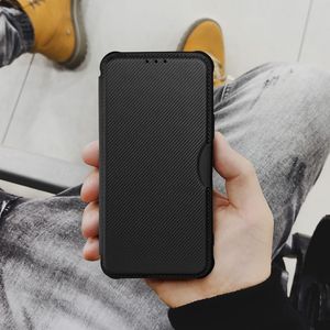 Funda de cuero PU con tapa para móvil, carcasa de fibra de carbono para SAMSUNG M33, M53, S22, S21, FE, A23, A22, <span class=keywords><strong>A32</strong></span>, A03, A13, A12, <span class=keywords><strong>4G</strong></span>, <span class=keywords><strong>5G</strong></span> - Product Image 2