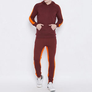 Manufacturer Custom Pullover High Quality Polyester Cotton Blank Sweat Suits Unisex Sweat Tracksuits Set Blank Jogging Suits Men Sweatsuit - Product Image 1