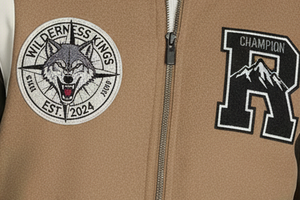 <b>Mens</b> Letterman <b>Varsity</b> <b>Bomber</b> <b>Jacket</b> with Patches Classic Embroidered College Style High Street Stand Collar - Product Image 4