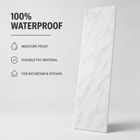 Panneau mural en PVC marbre blanc Calacatta, imperméable, revêtement décoratif intérieur