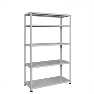 Square Grey Ral 7038 B200G <b>Shelving</b> <b>Units</b> 5 Bolt-On Shelves Kit 100x40x188cm - Product Image 2