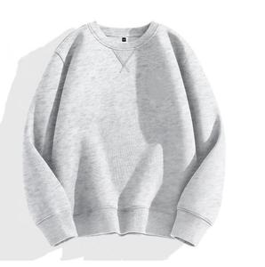 Coupe ample élégant hommes sweats épais polaire pull couleur unie bloc printemps brodé OEM marque privée 100% coton - Product Image 6