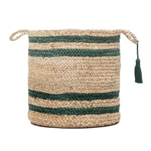 Cesta de Yute Natural a rayas, cesta de almacenamiento de ropa sucia, Plan artesanal, artesanal, de Vietnam, nuevo diseño - Product Image 2