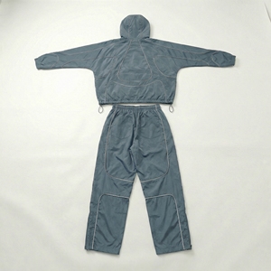 Custom <b>Polyester</b> Zip up Oversized Reflective Waterproof Windproof Nylon Jacket and Track Pants <b>Jogger</b> Sets Nylon Tracksuit - Product Image 2