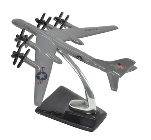 Modèle d'avion Tupolev Tu-95 en aluminium moulé sous pression, artisanat, modèle d'avion décoratif, hélice, objet, revêtement gris avec base - Product Image 4