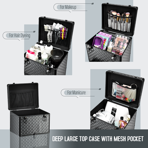 Rolling Salon Cart with Lockable Drawers <b>Professional</b> Nail Tech <b>Makeup</b> Organizer <b>Case</b> for Hairstylists SPA Tattoo Artists - Product Image 2