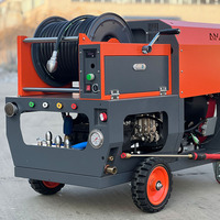 Puissant avec télécommande sécurité barre parallèle moteur à essence 200bar 70lpm égout jet machine nettoyeur de vidange