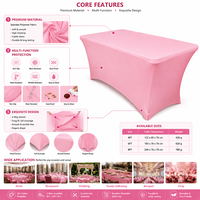 Housse de table élastique professionnelle, tissu extensible ajusté pour banquets commerciaux, mariages et festivals en plein air