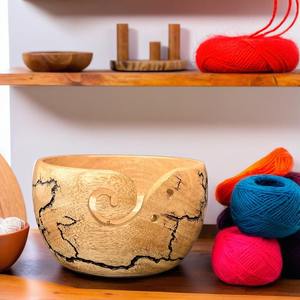 Bol à fil en bois Bol à crochet de conception unique avec LOGO Laser Bols à crochet en bois de pin pour support de fil pour crochet - Product Image 3