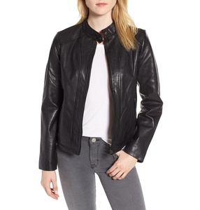 Women Real Leather Jacket New Design Style Wholesale Windproof Genuine Leather <b>Zipper</b> up <b>Waterproof</b> Jacket Women's Clothing - Product Image 1