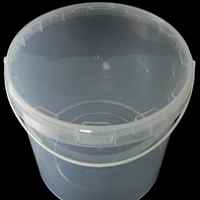 Seau rond transparent de 5 gallons avec couvercle et poignée en plastique, en PP durable de qualité alimentaire, logo personnalisé, vente en gros