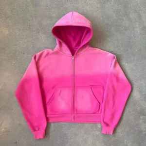 Sweat à capuche zippé pour homme, 100% coton, imprimé hiver, surdimensionné, délavé à l'acide, brodé, coupe ample, épaules tombantes, coupe courte, poids lourd - Product Image 4