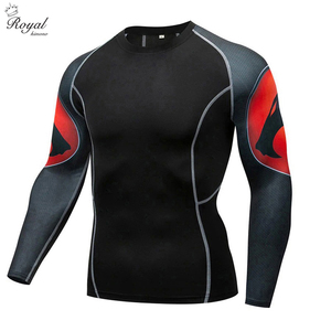Wholesale Sublimation Printed Mma Rash Guard for Men Men's Short Sleeve Compression Surfing t Shirt <b>Rashguard</b> Bjj - Product Image 6