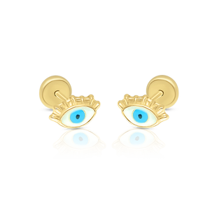 Boucles d'oreilles clous en or massif 9K (disponibles en 10K, 14K, 18K) pour femmes et enfants, avec fermoir à vis, fabriquées en Espagne - Product Image 1