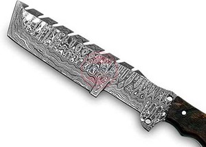 Cuchillo rastreador de acero de Damasco hecho a mano con mango de madera cuchillo táctico para exteriores - Product Image 2