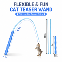 Bâton de chatouillage en silicone flexible avec queue de souris, jouet interactif pour animaux de compagnie, queues de remplacement, vente en gros