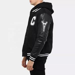 Chaqueta Universitaria de Lana 100% para Hombre, de Alta Calidad, Resistente al Viento, con Mangas de Cuero, Personalizable con Letras de Béisbol en la Parte Delantera - Product Image 5