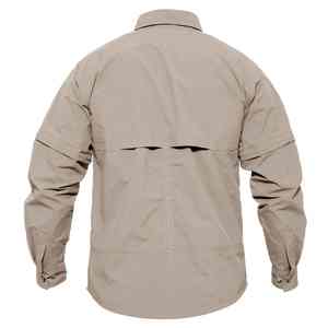 เสื้อตกปลาผู้ชายแบบติดกระดุม ป้องกันแสงแดด กันน้ำ แห้งเร็ว ป้องกันแบคทีเรีย ระดับ UPF 50 ผลิตตามแบบ OEM - Product Image 5