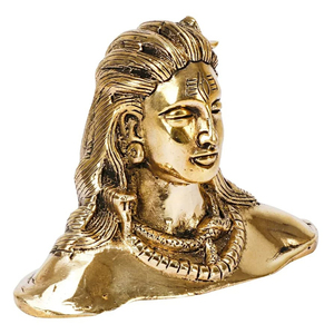 Golden Brass Lord Adiyogi Statue Mahadev Idol <b>Shiva</b> Statue 4.5 Inches Aadiyogi Murti Showpiece for Home Office Wedding Decor - Product Image 5