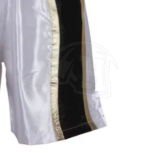 Short de boxe en satin classique pour homme et unisexe Couleur personnalisée Motif solide Impression numérique Vêtements d'entraînement et de gymnastique - Product Image 4